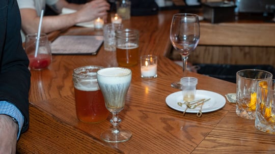 containers on a bartop